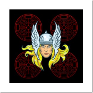 Norse God Of Thunder Superhero Gift For Superhero Fans Posters and Art